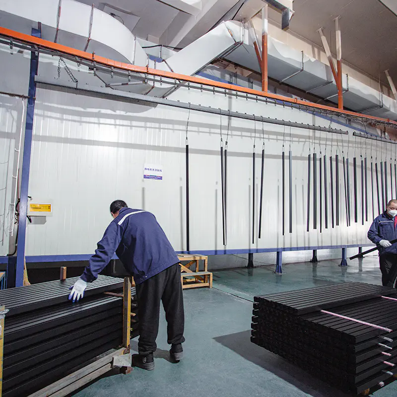Coating Workshop - Powder Coating Line - Unhanging Operation